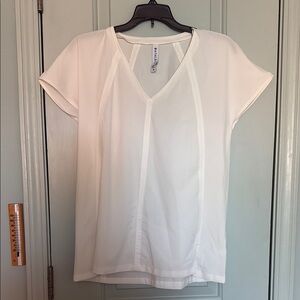 Women's White V-Neck Top